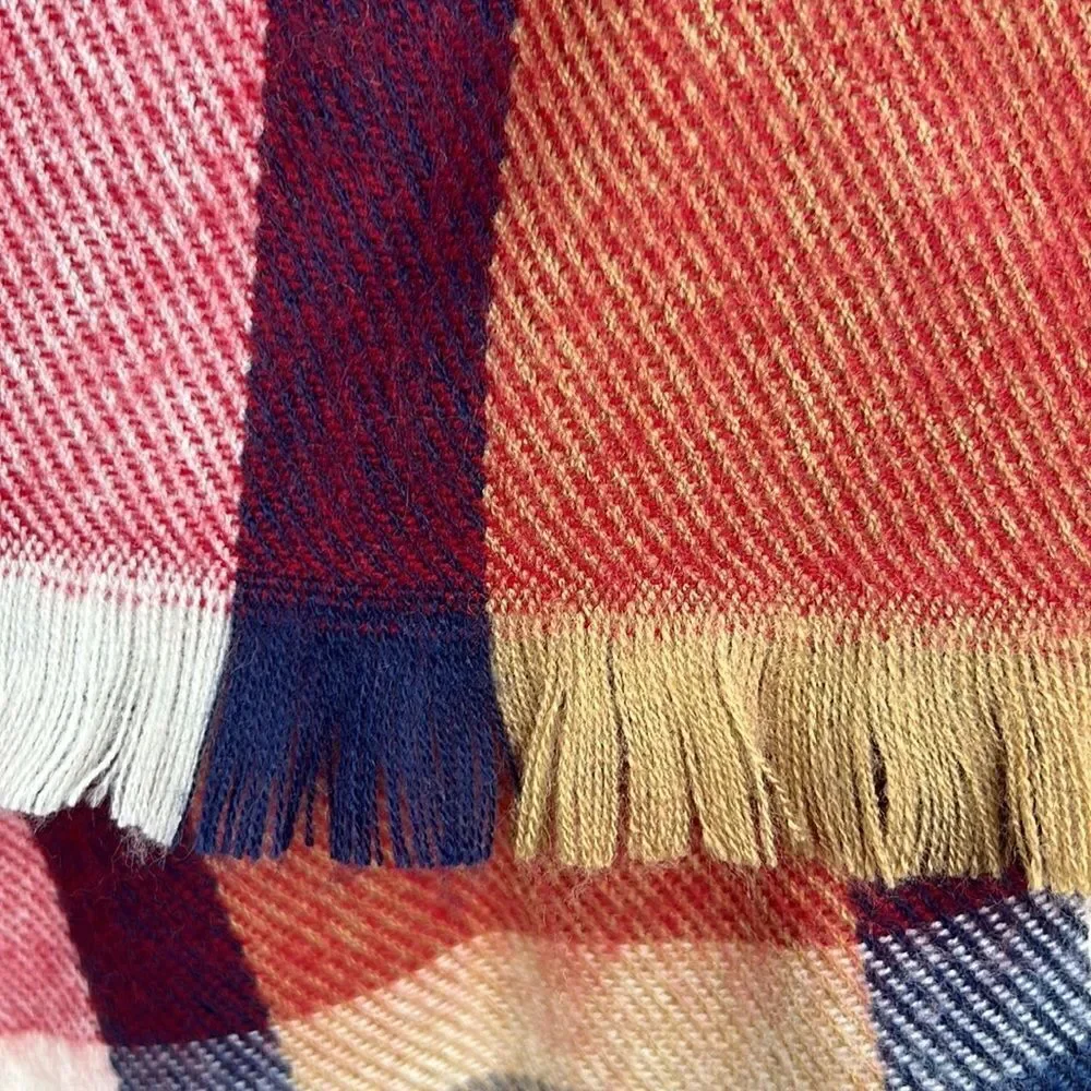 NWOT Vintage 100% Cashmere Unisex’s Plaid Scarf England 12,5x54 inches
